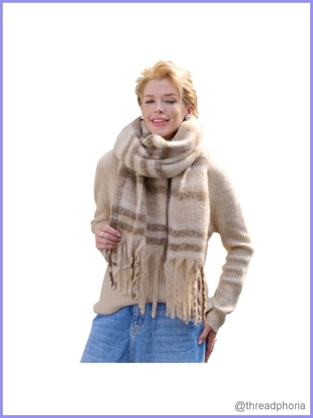 Women's Chunky Blanket Scarf Winter Wrap Cotton Soft Oversized